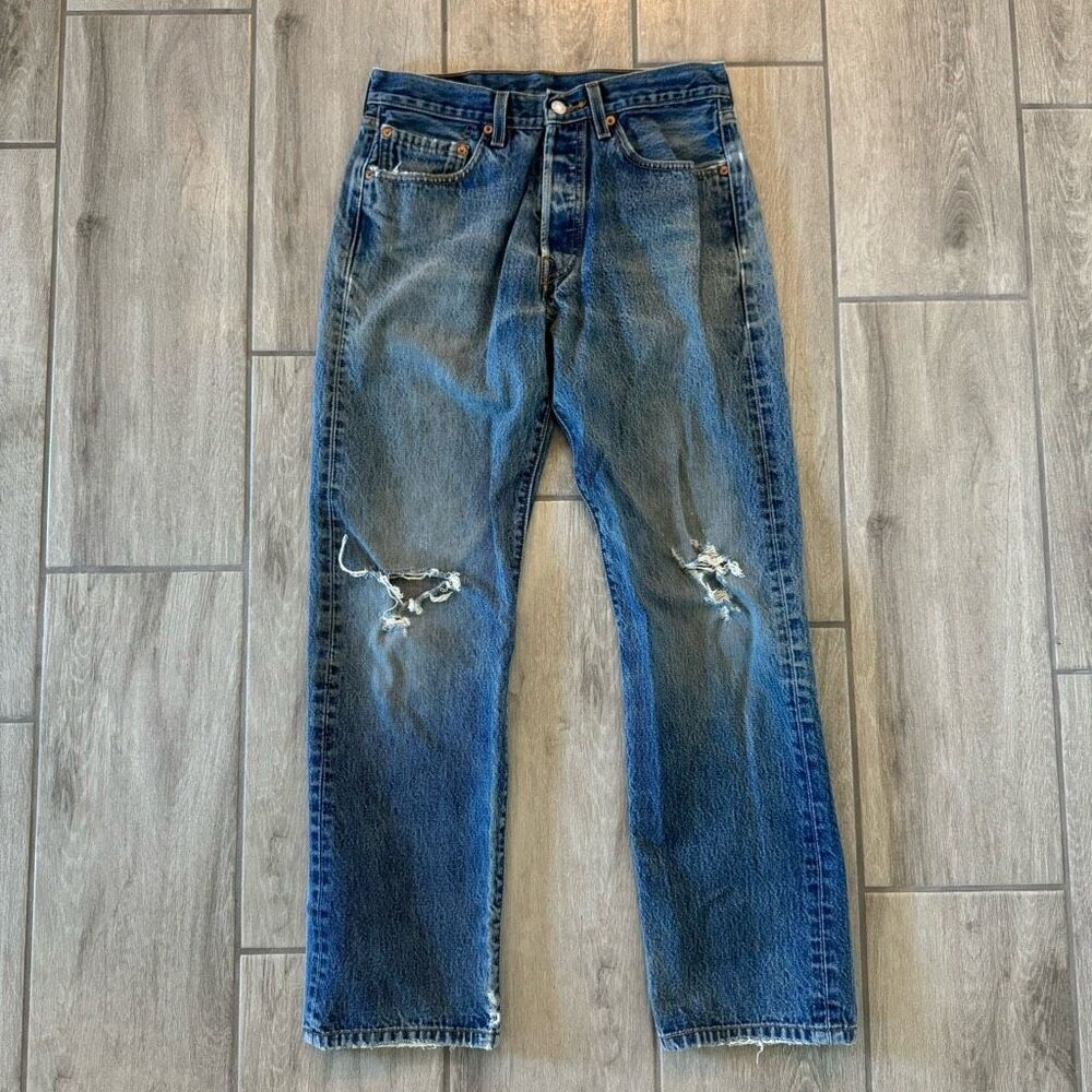Vintage Levis Jeans Men 32x32 Blue 501 Button Fly Denim Pants Skate Western Work